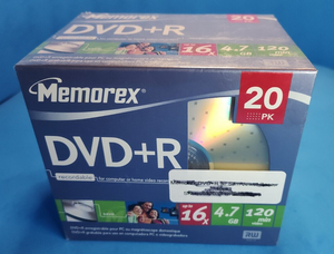 Memorex 16x 4.7GB 120min DVD+R Recordable Disc in Slim Jewel Cases 20pk *READ* Memorex 16x 4.7GB 120min DVD+R Recordable Disc in Slim Jewel Cases 20pk *READ*
