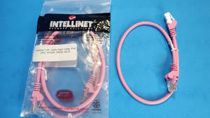 Lot of 4 x 1.5ft Intellinet Cat5e RJ45 Ethernet Network Molded Patch Cable, Pink Lot of 4 x 1.5ft Intellinet Cat5e RJ45 Ethernet Network Molded Patch Cable, Pink