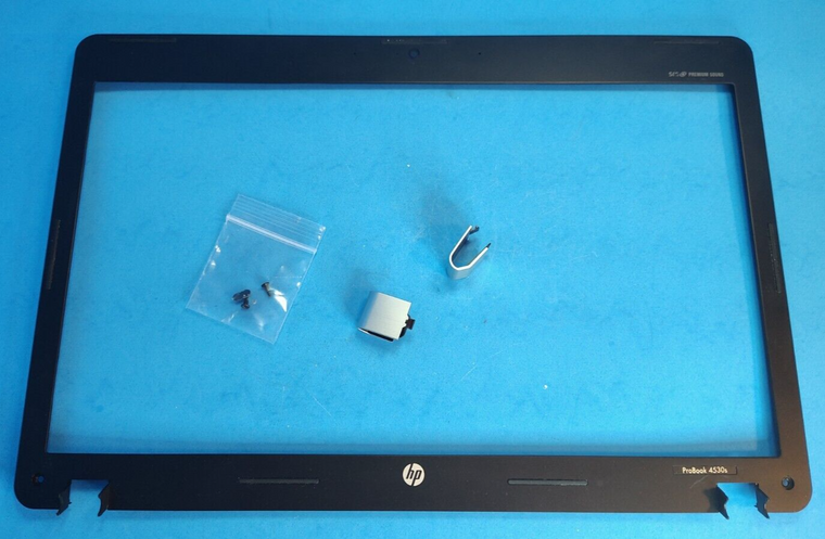 HP ProBook 4530s LCD Display Screen Webcam Trim Frame Bezel +Hinge Covers Screws