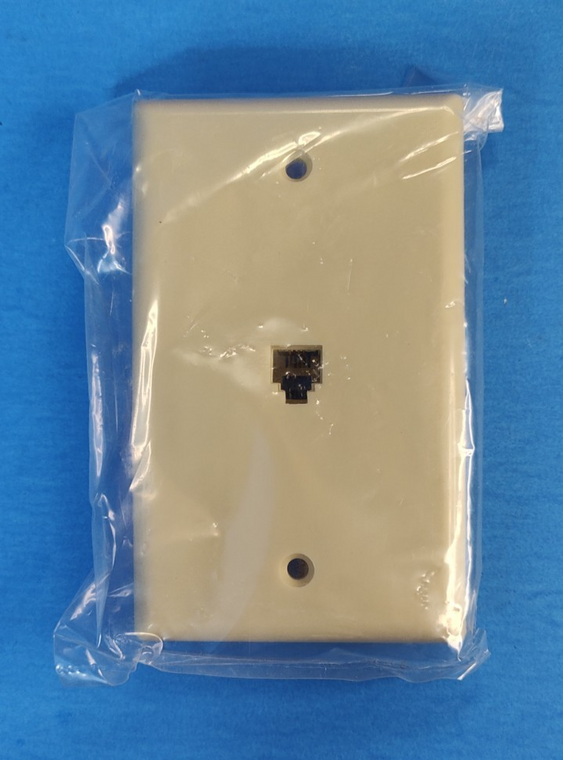 Ivory RJ11 6P4C 4-Wire Telephone Modular Jack Wall Plate Cover w/Screw Terminals