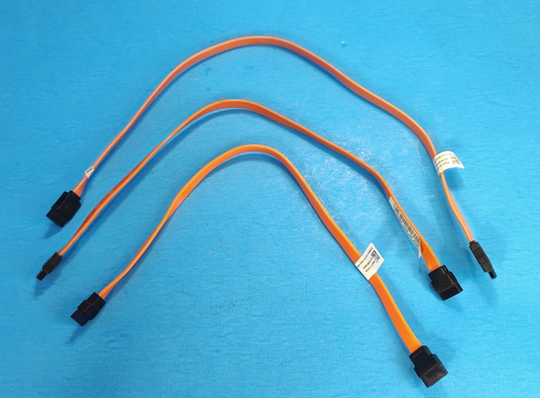 Lot of 3x Dell OptiPlex Precision Desktop SATA HDD CD Hard Drive Cables, Orange