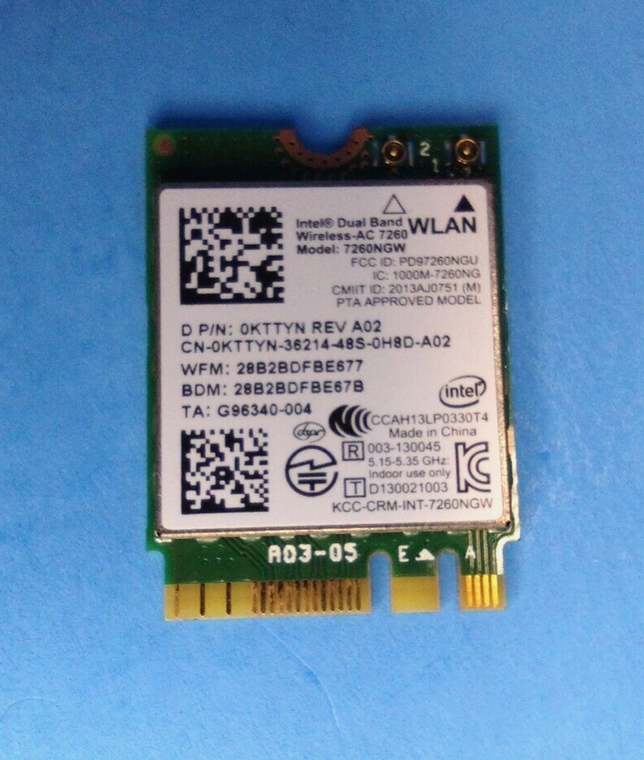 Dell Latitude 3340 XPS 13 15 Intel Dual Band Wireless-AC 7260NGW Adapter KTTYN