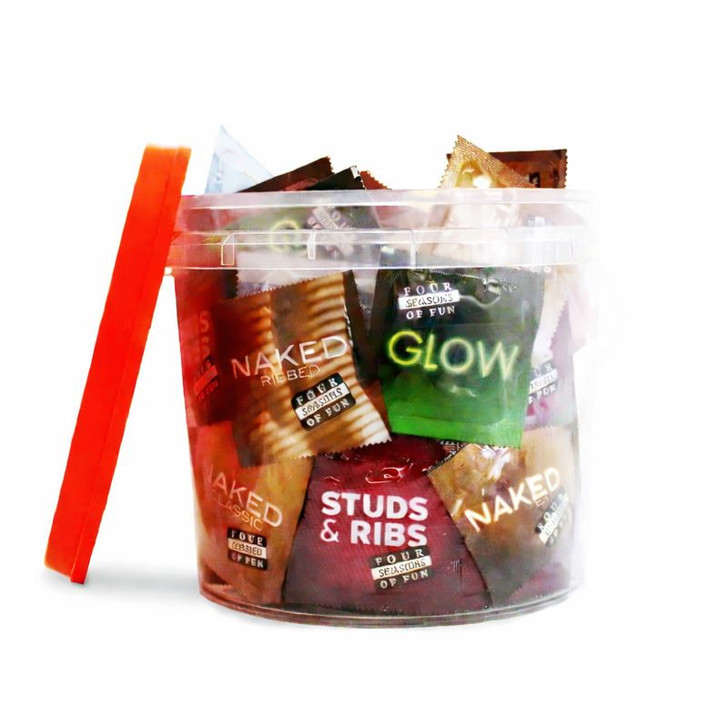 Four Seasons Bulk Condoms Assorted Pleasures Bowl 100PK