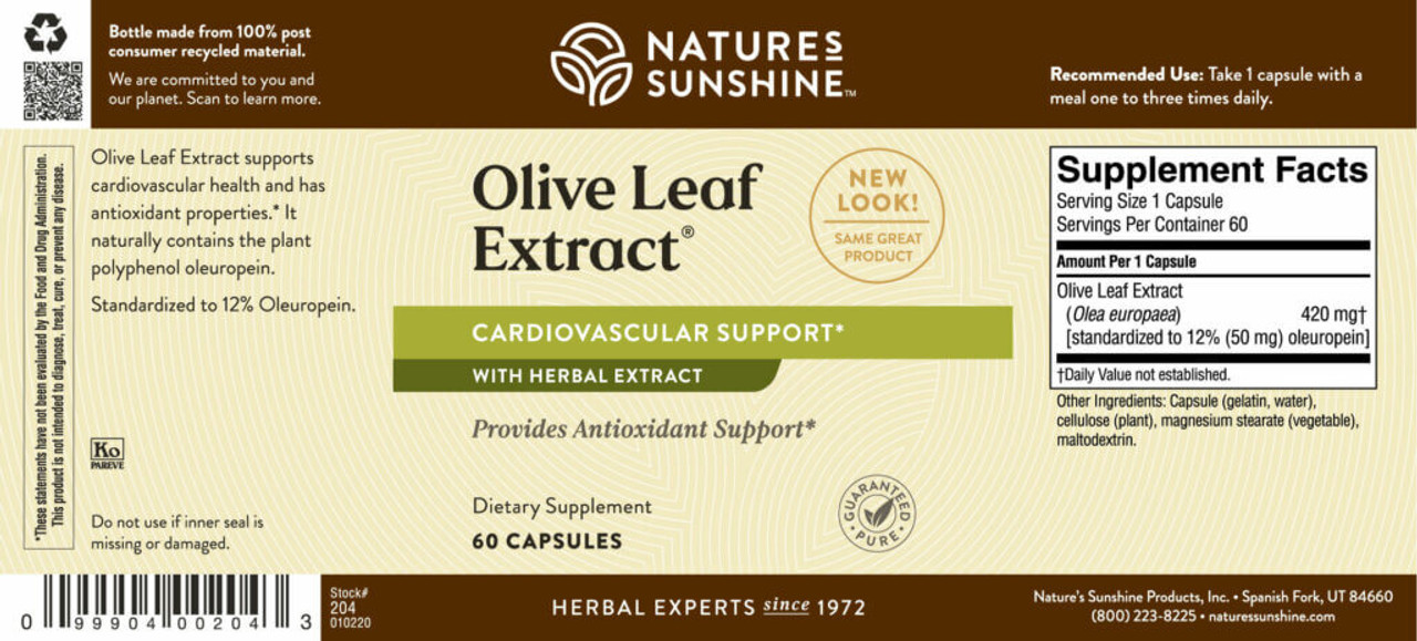 Olive Leaf Extract Concentrate (60 caps)