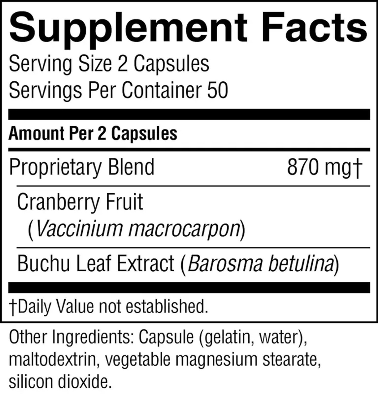 Cranberry & Buchu Concentrate (100 caps)