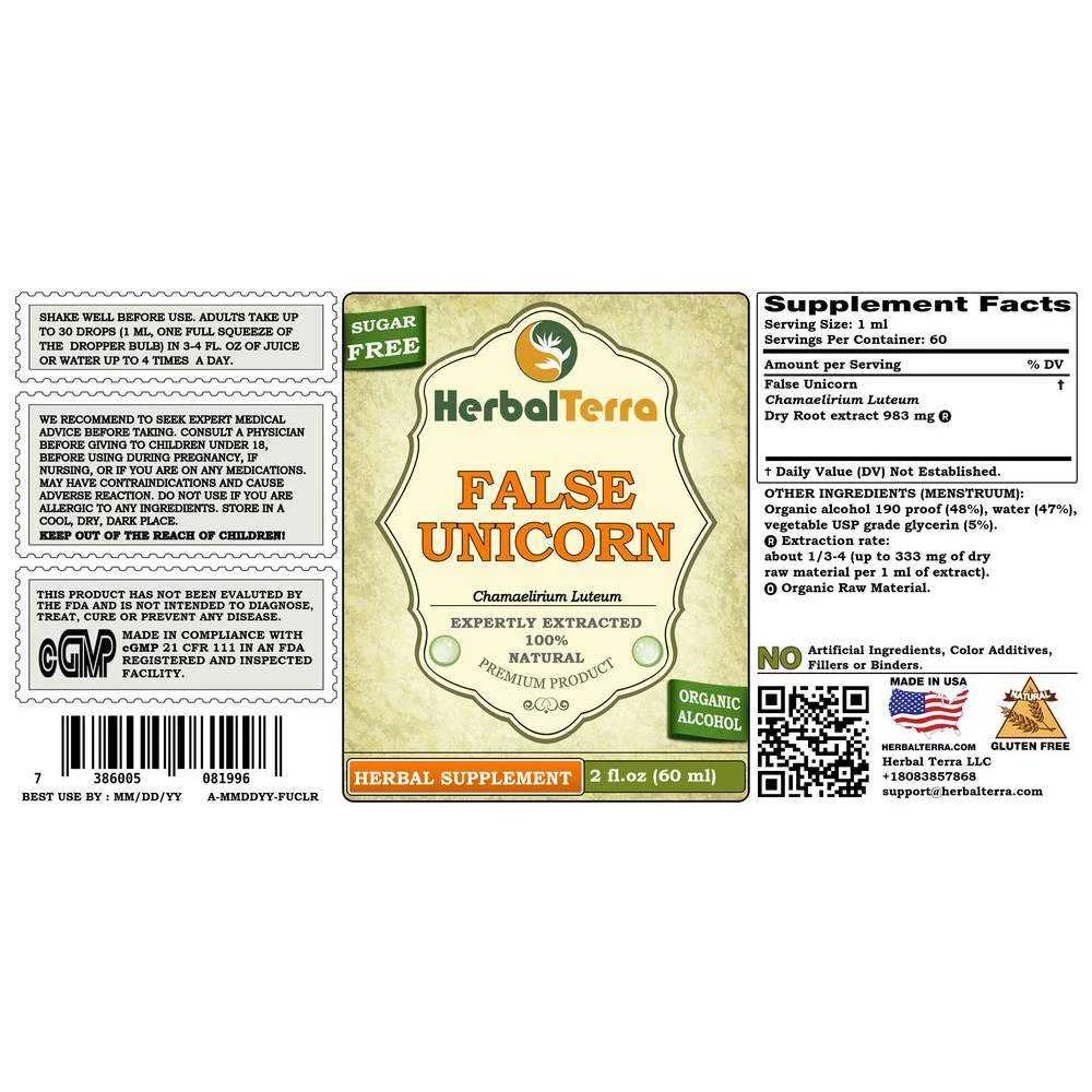 HerbalTerra False Unicorn (Chamaelirium Luteum) Tincture 4oz.