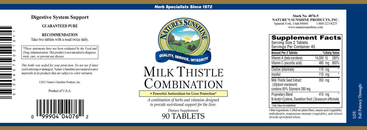 Milk Thistle Combination (90 tabs)