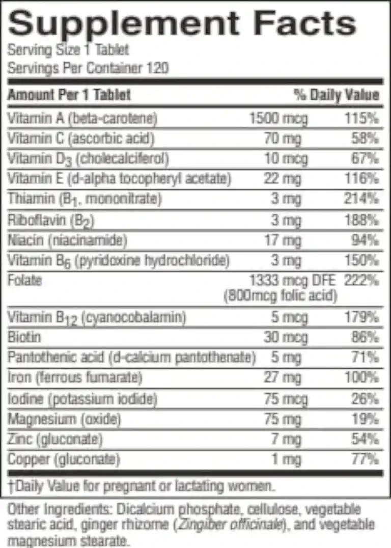 Nature's Prenatal® Multivitamin (120 tabs)