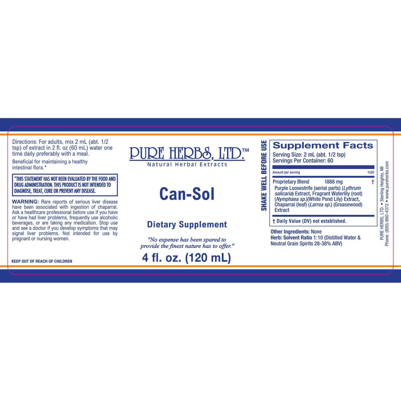 Pure Herbs, Ltd. Can-Sol (Original Formula) (4 oz.)