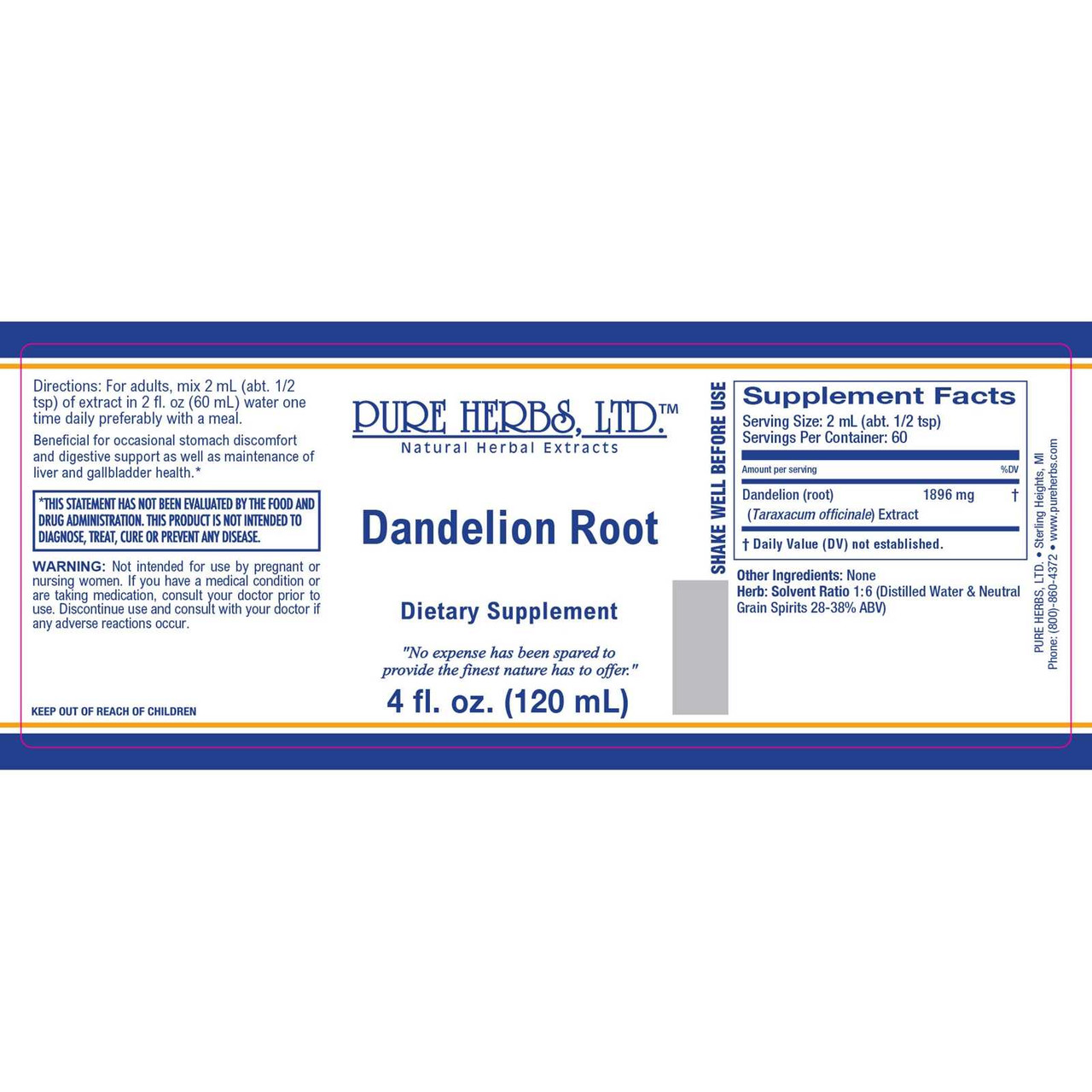 Pure Herbs, Ltd. Dandelion Root (4 oz.)