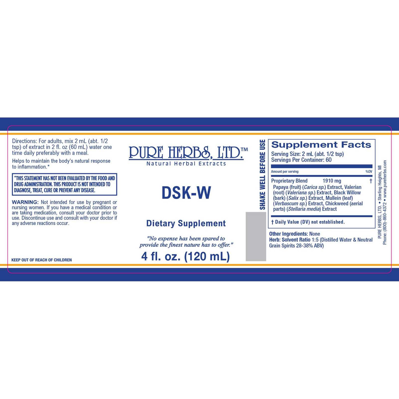 Pure Herbs, Ltd. DSK-W (4 oz.)