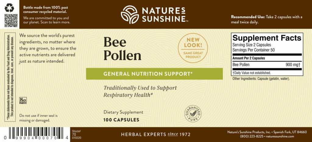 Bee Pollen (100 caps)