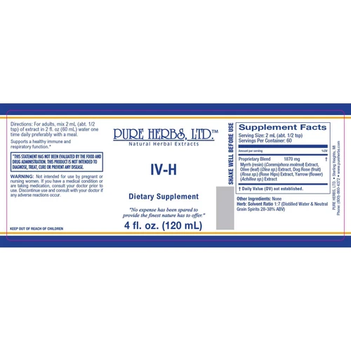 Pure Herbs, Ltd. IV-H
