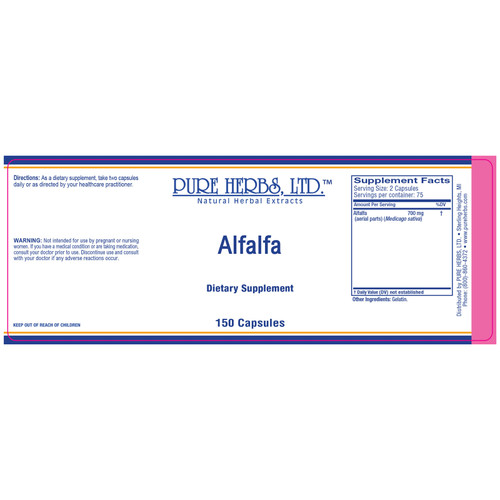 Pure Herbs, Ltd.  Alfalfa Capsules (150 caps)