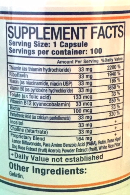 Pure Herbs, Ltd.  Vitamin B Capsules (100 caps)
