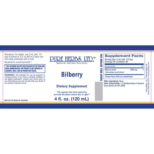 Pure Herbs, Ltd. Bilberry (4 oz.)