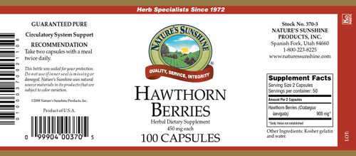 Hawthorn Berries (100 caps)