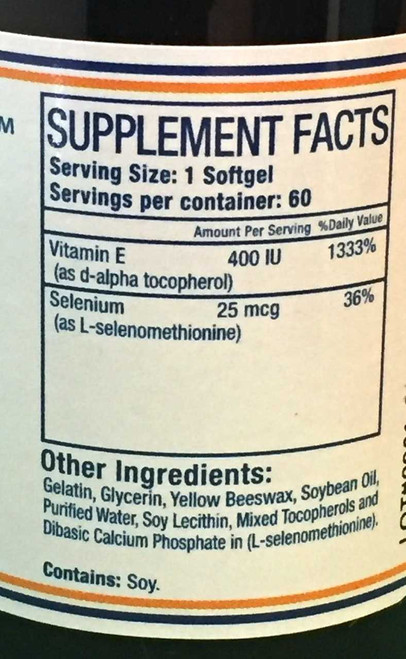 Pure Herbs, Ltd. Vitamin E with Selenium (60 softgels)