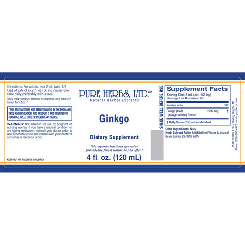 Pure Herbs, Ltd. Ginkgo (4 oz.)