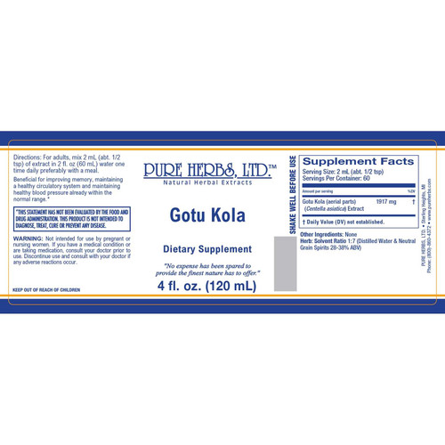 Pure Herbs, Ltd. Gotu Kola (4 oz.)