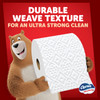Charmin bear holding a roll of Charmin Ultra Strong with a headline that reads 'Durable Weave Texture for an Ultra Strong Clean'.
