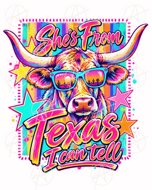 She's From Texas I Can Tell Longhorn Shirt Design Digital Download