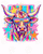 Wild neon longhorn shirt transfer design