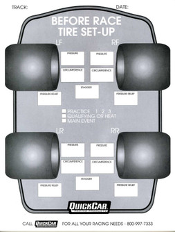 Before Race Tire Set-Up Forms 50 Sheet 51-210