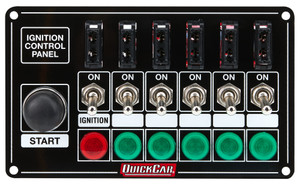 Black Plate, 6 Switches & 1 Button Fused & Lit. 50-864