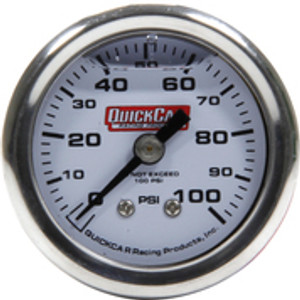 611-90100 Pressure Gauge 0-100 PSI 1.5in Liquid Filled Quickcar Racing Products