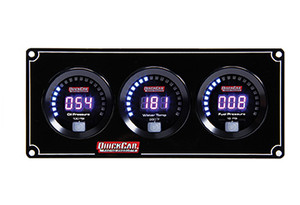 61-6012 3 Gauge Panel FP/OP/WT Silver | Quickcar Racing