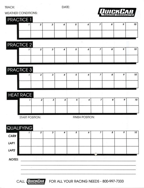 Time Organizer Sheets 100 Lap (50pk) 51-235