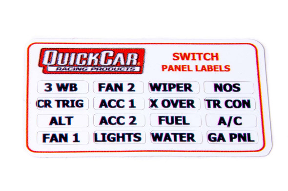 50-004 Switch Panel Stickers Small Ignition Panels Quickcar Racing Products 50-004 Switch Panel Stickers Small Ignition Panels Quickcar Racing Products