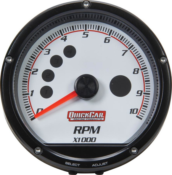 63-001 Redline Multi-Recall Tachometer White Quickcar Racing Products
