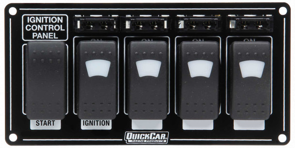 52-864 Ignition Panel w/ Rocker Switches Fuses & Lights Quickcar Racing Products