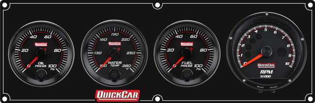 RedLine Gauge Panel w/ 63-002- Black Plate, OP/WT/FP100/Tach 69-3048