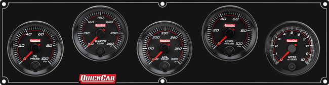 RedLine Gauge Panel w/ 69-001- Black Plate, OP/WT/OT/FP100/Tach 69-4252