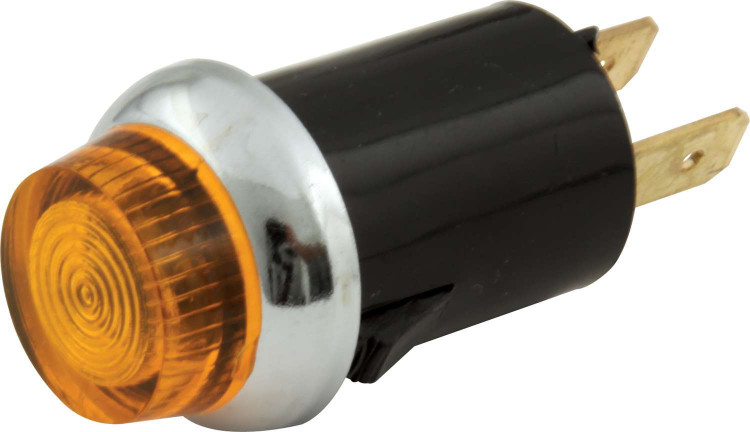 Warning Light - 12V - 3/4 in Diameter - Amber - Quickcar Gauge/Switch Panels - Each