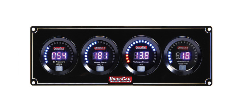 67-3047 Digital 3-1 Gauge Panel OP/WT/Volt w/ Tach Quickcar Racing Products