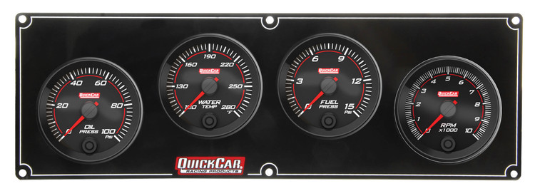 69-3242 Redline 3-1 Gauge Panel OP/WT/FP w/ 2-5/8in Tach Quickcar Racing Products