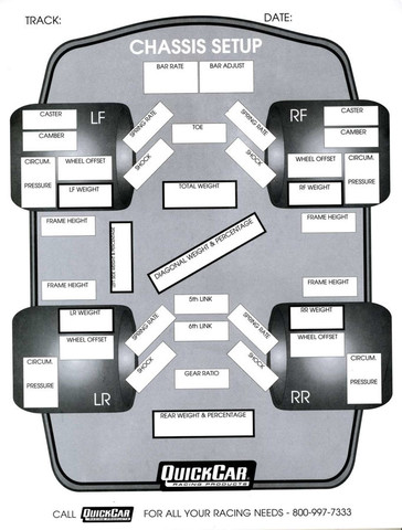 51-201 Chassis Set-Up Forms 50 Sheet | Quickcar Racing
