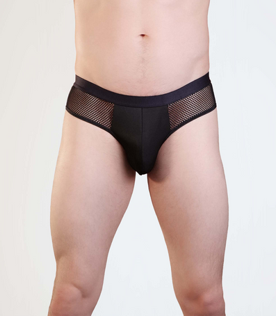 Love In leather Fishnet Jock-Strap L/XL Black