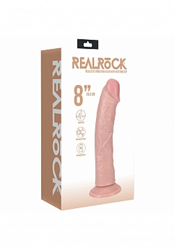 Real Rock 20cm 8"  Vibrating Cock Flesh