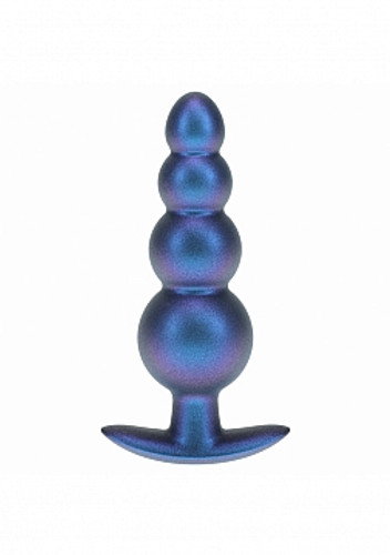 OUCH! Beaded Anal Plug - Metallic Blue