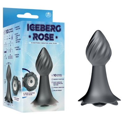 Iceberg Rose Gray 10 Rhythms Vibrating Anal Plug Iceberg Rose Gray 10 Rhythms Vibrating Anal Plug