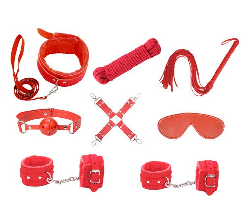 LIL 9pc Red Bondage Kit