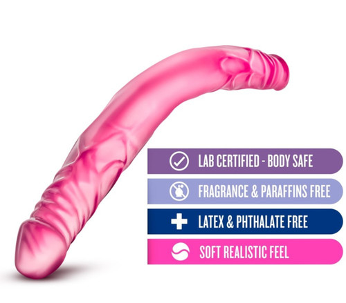 B Yours 14 Inch Double Dildo Pink