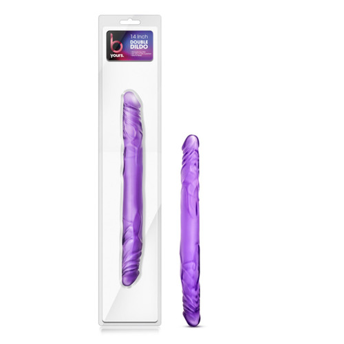 B Yours 14 Inch Double Dildo Purple