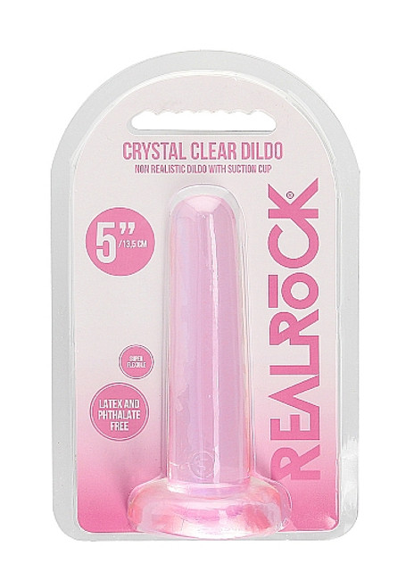 Real Rock 5" Crystal Clear Dildo Pink