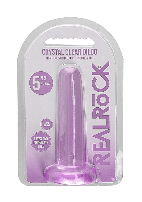 Real Rock 5" Crystal Clear Dildo Purple